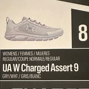 Under Armour Women's Charged Assert 9 Gray White Sneakers